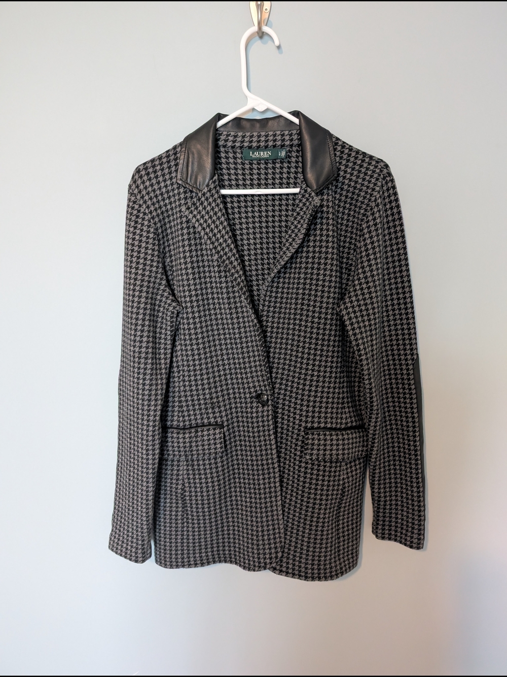Lauren Ralph Lauren Black & White Houndstooth Blazer